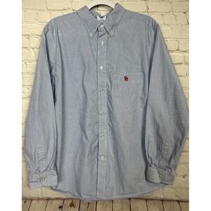 Oklahoma Sooners OU NCAA by KA Inc long sleeve button up shirt, sz L, EUC